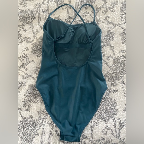 Girlfriend Collective one piece dark blue teal swimsuit small - Picture 2 of 12